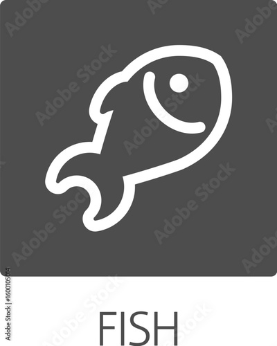 A fish seafood food icon concept. Possibly an icon for the allergen or allergy.