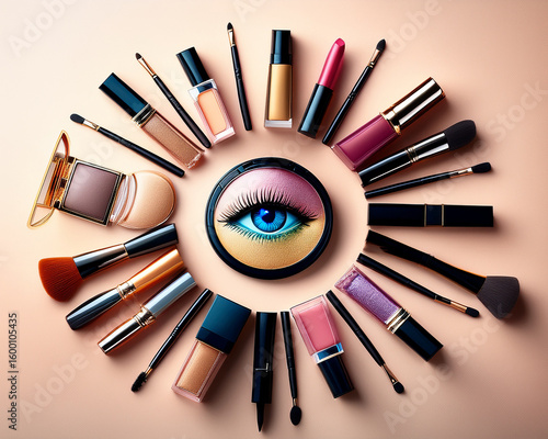 A versatile set of beauty tools for drawing and coloring vibrant eye makeup designs