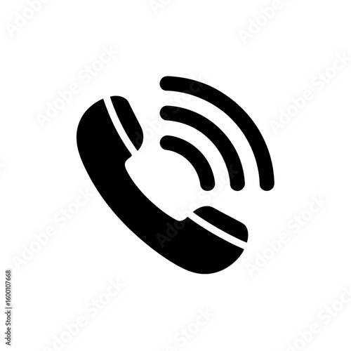 Minimalist Black & White Icon Design Telephone Communication and ringing with essential business