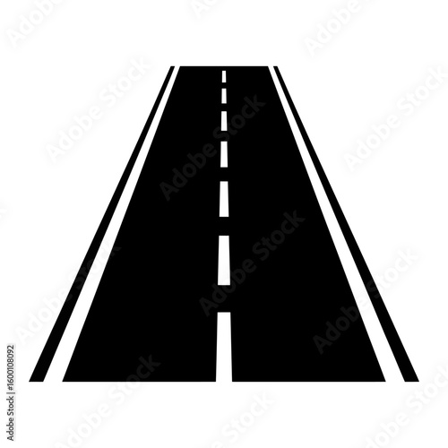 Minimalist Black and White A Clean Illustration of a Road, Perfect for Modern Designs.