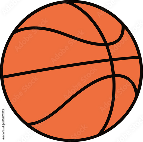 Minimalist Flat Design Basketball Illustration | ミニマルフラットデザイン バスケットボールのイラスト