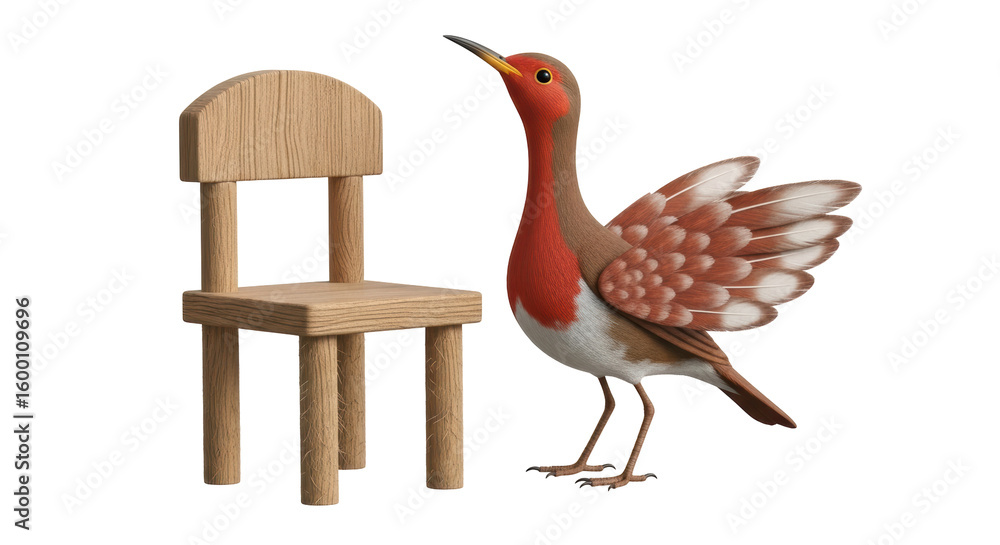 Obraz premium Isolated Bird and Chair