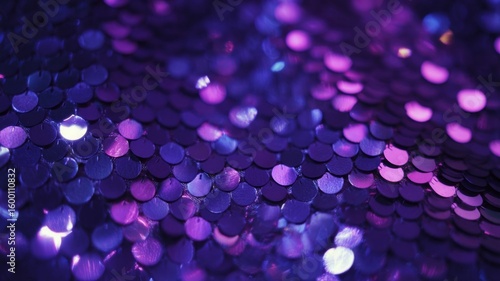 Wallpaper Mural Close-up of sparkling purple sequins textured surface. Artificial intelligence image Torontodigital.ca