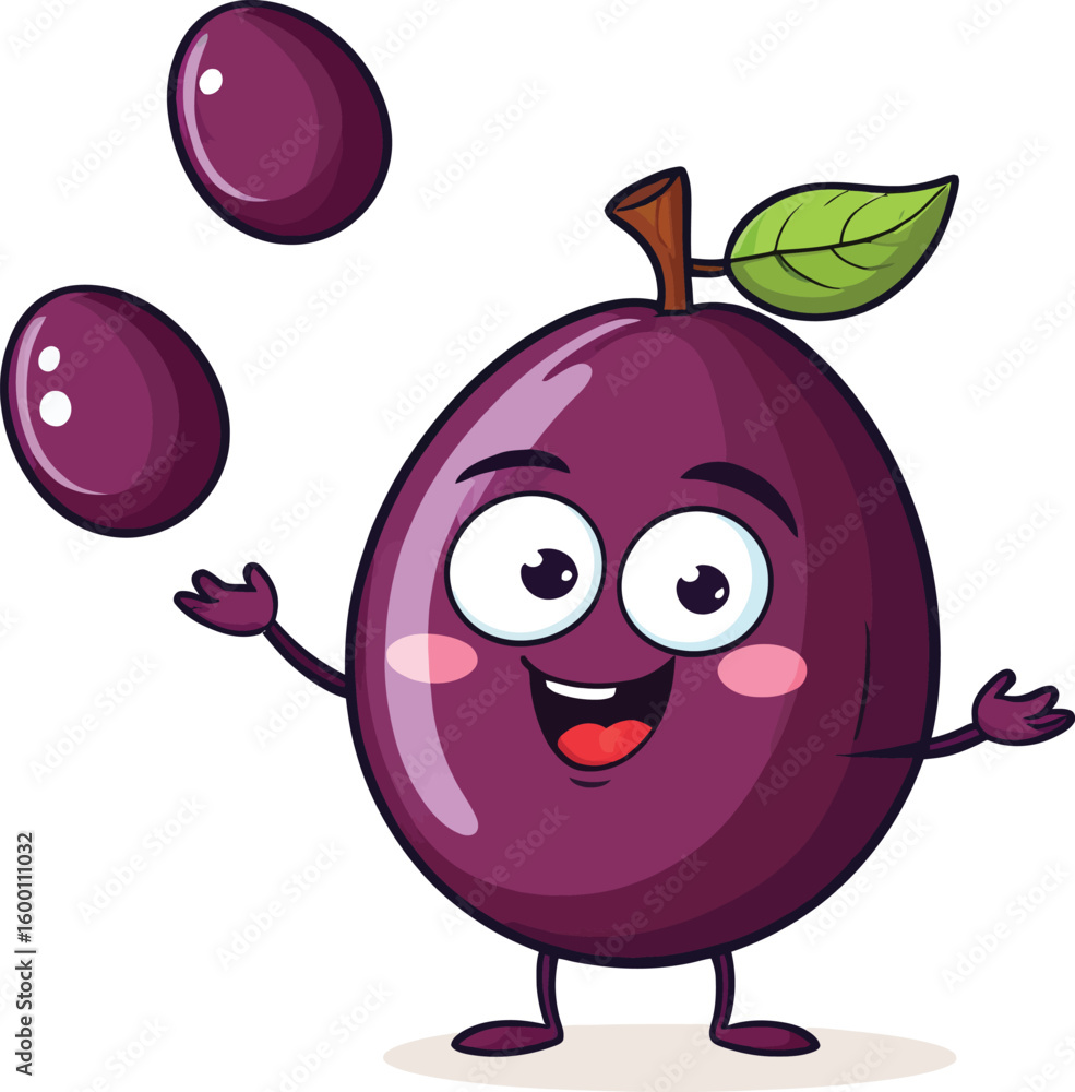 Fototapeta premium Cartoon Fruit Mascot Juggling For Food Illustration
