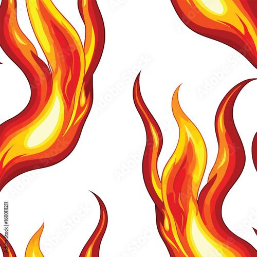 Seamless Fire Pattern Vector Illustration for Creative Backgrounds and Designs