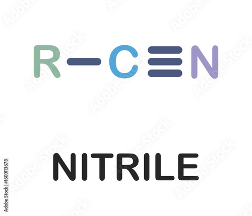 Nitrile functional group chemical structure