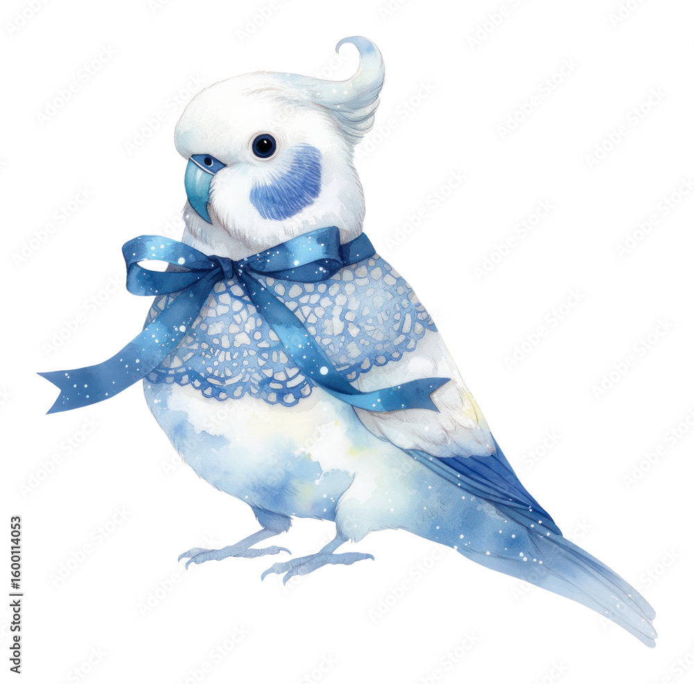Obraz premium PNG A parrot illustration parakeet winter.