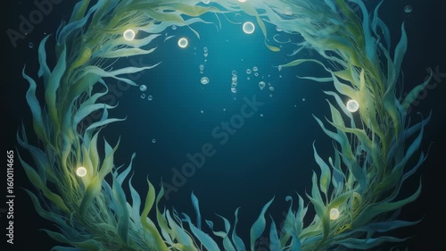 Glowing Orbs Pulsing In Swaying Kelp Forest