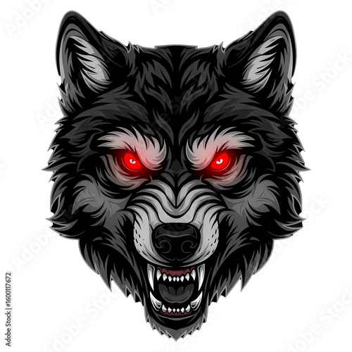 Wallpaper Mural Intense Wolf Gaze, White Fangs Torontodigital.ca