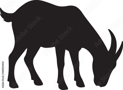 Goat silhouette vector illustration. Goat icon design 