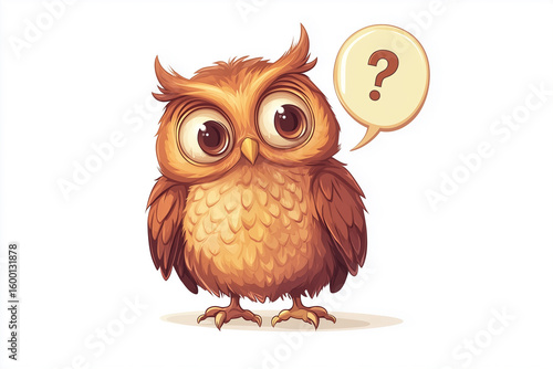 Owl cartoon vector illustration on white background