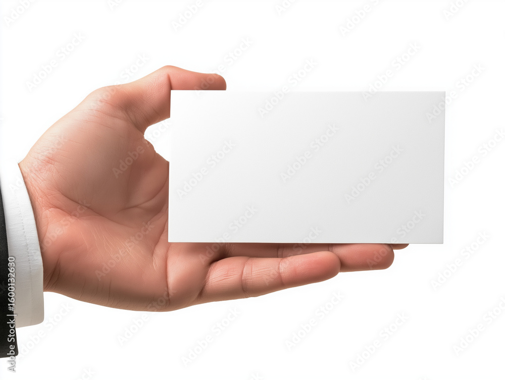 Obraz premium hand holding blank business card