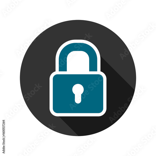 Free Download Lock icon with long shadow isolated on transparent background - GFXLoad