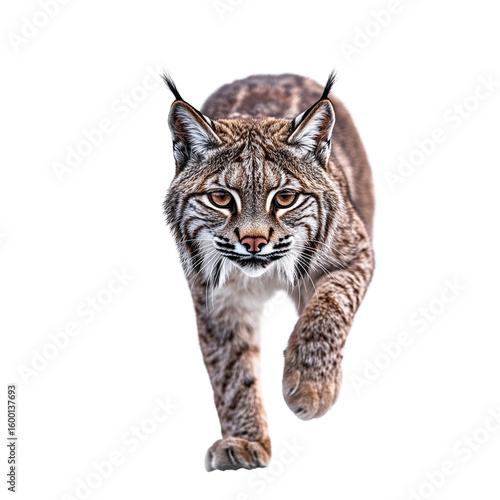 Wild Running Bobcat PNG Isolated on Transparent Background - Agile Forest Predator in Action with Sharp Claws, Perfect for Wildlife Photography and Nature Design Resources