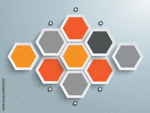 Hexagon Business Infographic 9 Options
