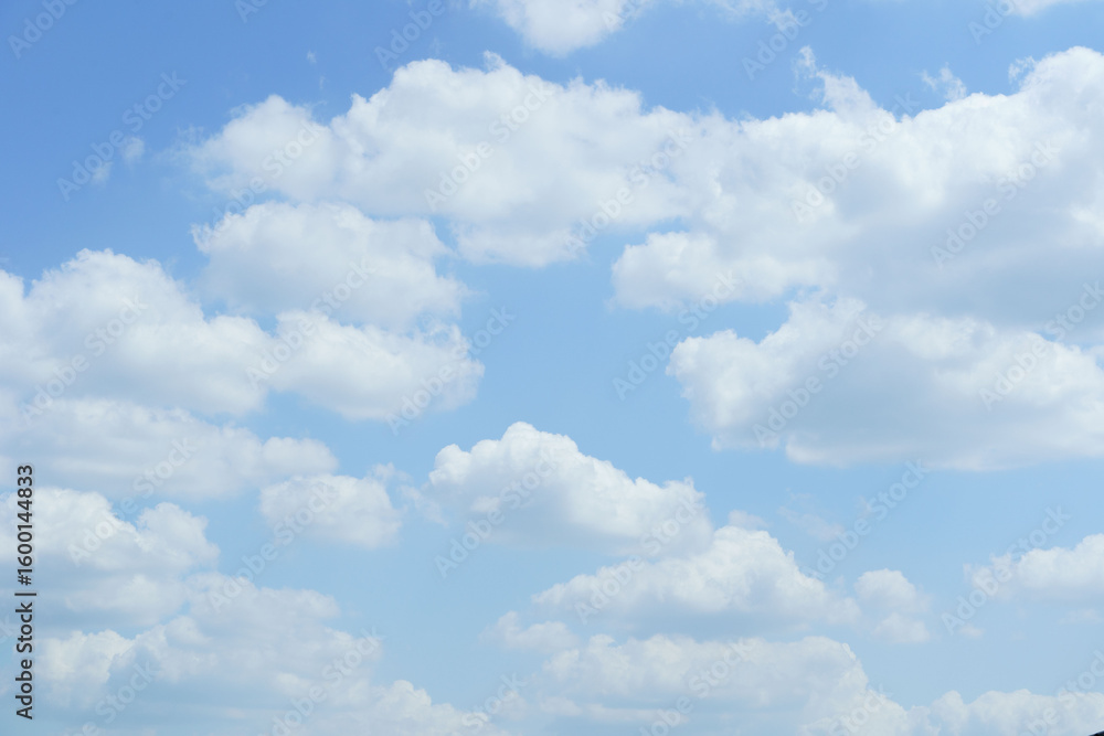 Obraz premium Cloudscape with fluffy cumulus and blue sky