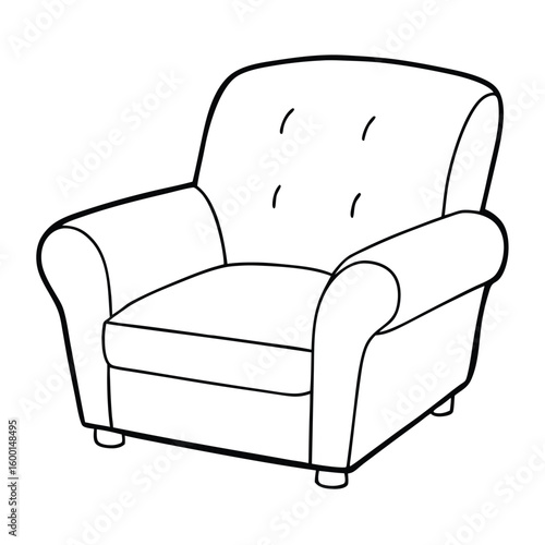Illustration of a recliner chair isolated on white background
