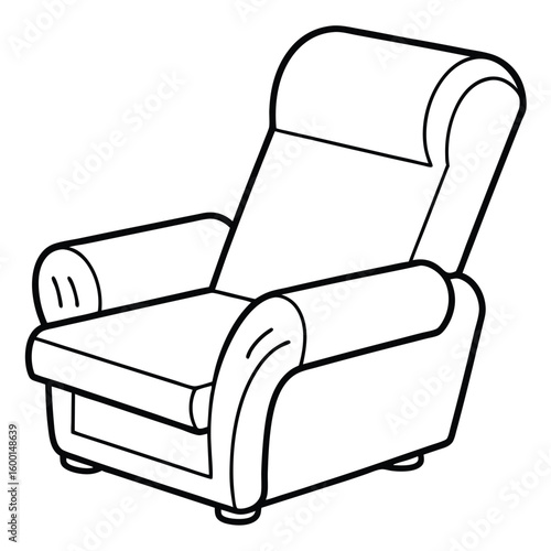 Illustration of a recliner chair isolated on white background