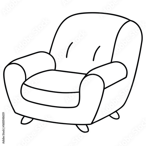 Illustration of a recliner chair isolated on white background