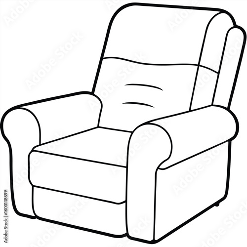 Illustration of a recliner chair isolated on white background