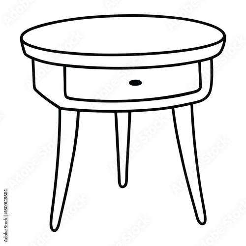 Illustration of a bedside table isolated on transparent background