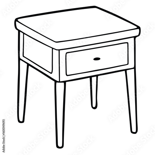 Illustration of a bedside table isolated on transparent background