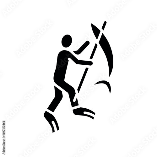 spearfishing black flat icon for digital and print projects.