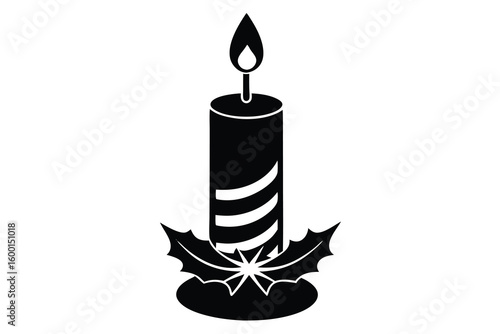 christmas candle vector icon