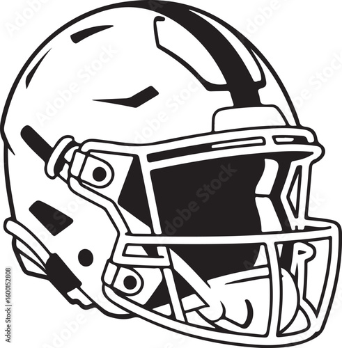 American Football Helmet Line Art