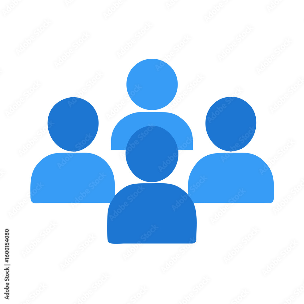 A Group of People Icon in Blue Tones, Symbolizing Teamwork, Collaboration, and Community Engagement on a Transparent Backdrop for Versatile Design Applications A Group of People Icon in Blue Tones, Symbolizing Teamwork, Collaboration, and Community Engagement on a Transparent Backdrop for Versatile Design Applications