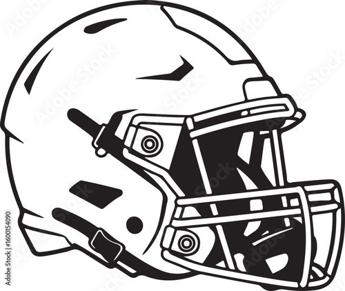 American Football Helmet Line Art