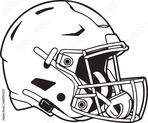 American Football Helmet Line Art