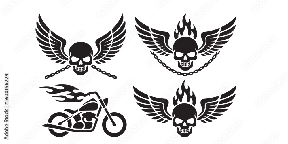 Fototapeta premium Six circular mystic symbols with geometric shapes and runic text on a white background