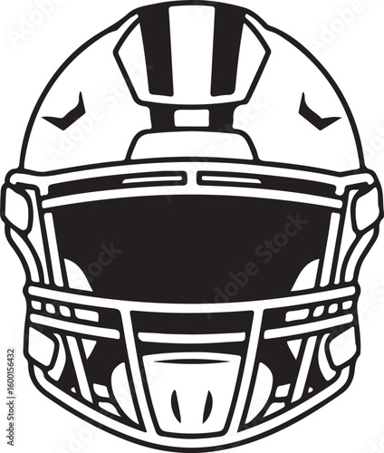 American Football Helmet Line Art
