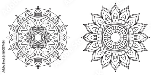 Detailed Mandala Designs Intricate Circular Patterns for Relaxation and Creative Expression Meditative Art Therapy Coloring Pages for Adults