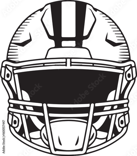 American Football Helmet Line Art