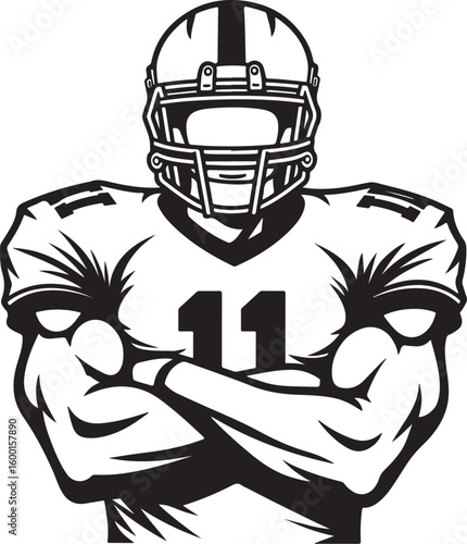 American Football  Players, Silhouette 