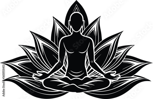 lotus pose silhouette
