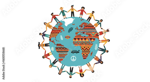 Unity Around the World: Diverse People Holding Hands