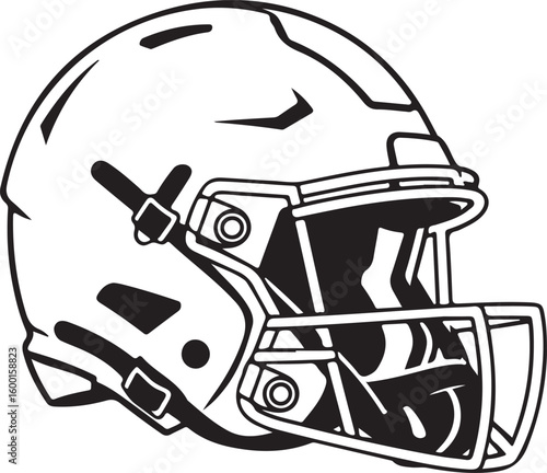 American Football Helmet Line Art