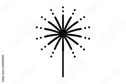 festive fireworks vector icon  