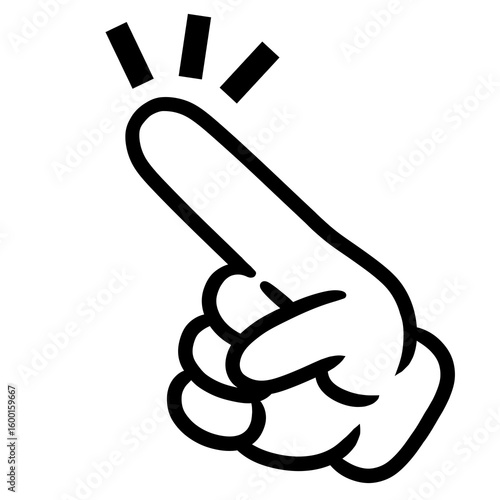 指さし　アイコン　記号　サイン タッチ　ワンポイント　手　イラスト	
