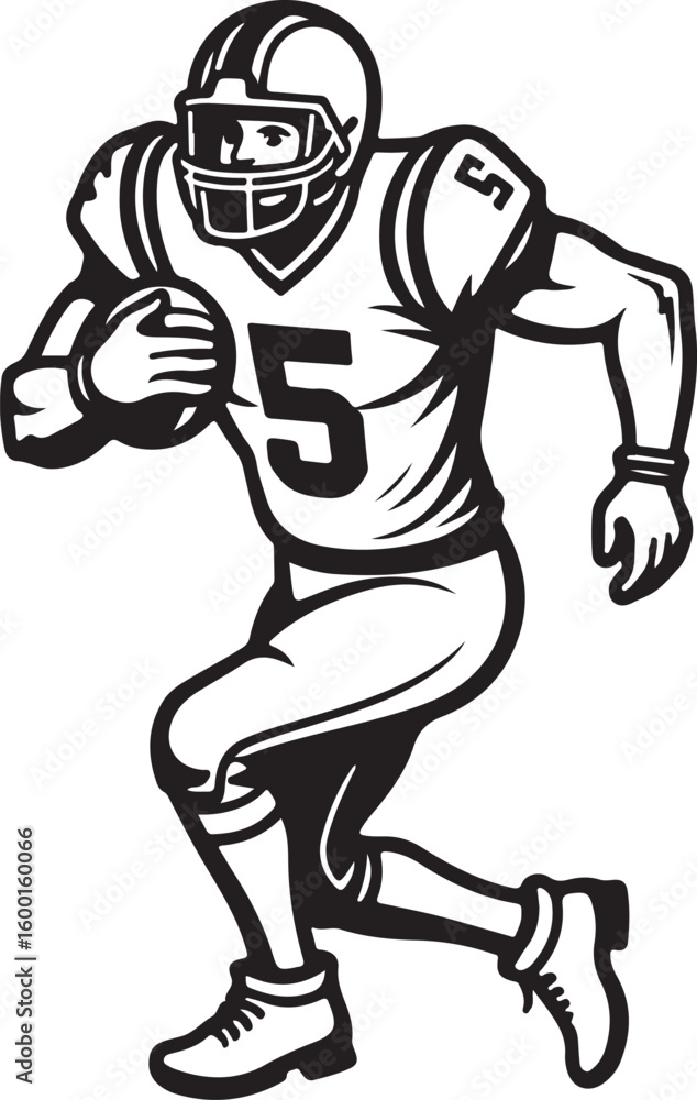 Fototapeta premium American Football Players, Silhouette 