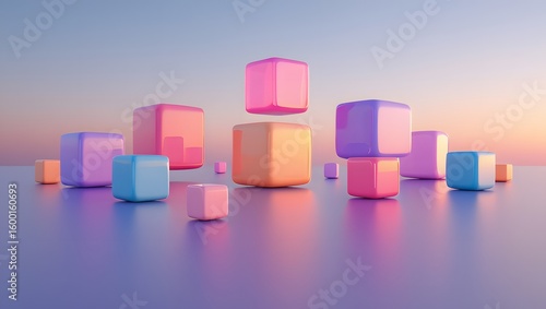 Abstract pastel cubes background render wallpaper illustration design graphic art