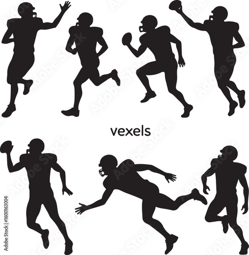 American Football Quarterback Illustration Vector Bundle