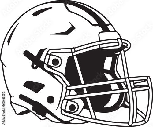 American Football Helmet Line Art