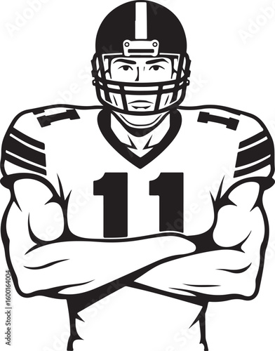 American Football Quarterback Illustration Vector Bundle