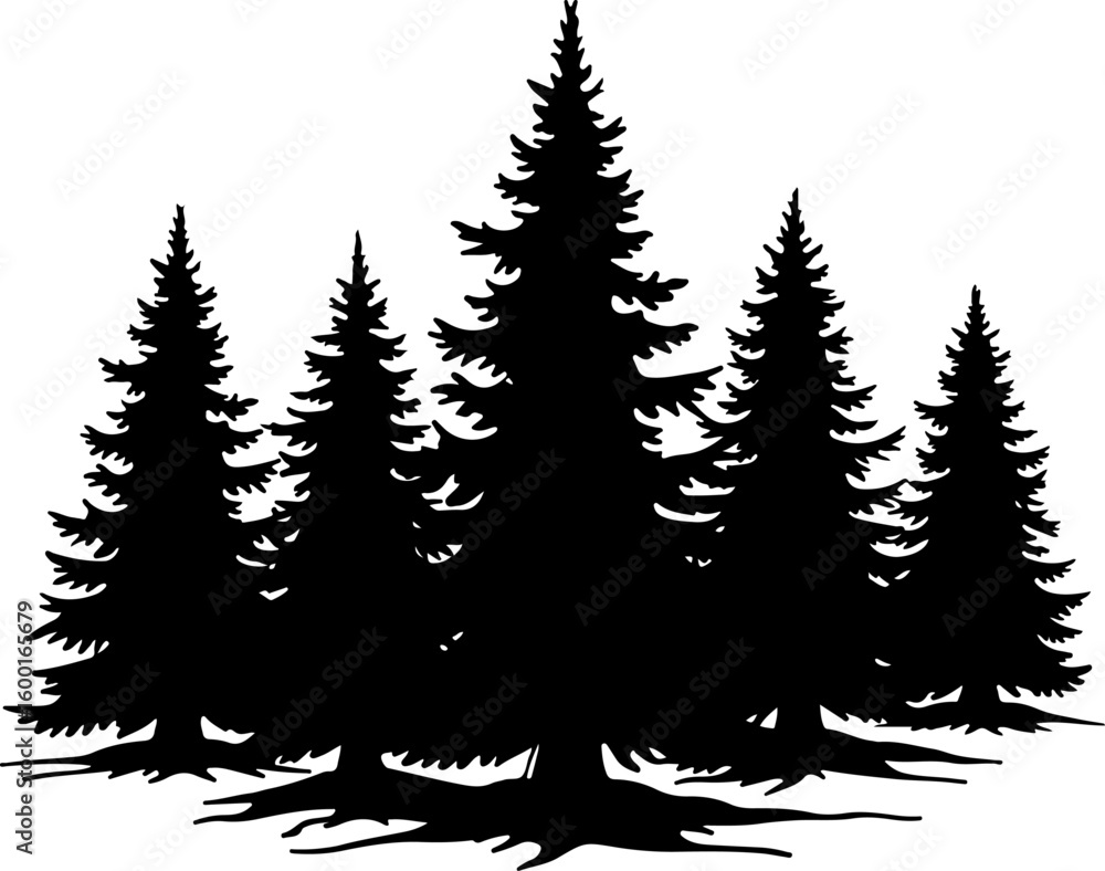 Obraz premium nature design, forest graphic, vector trees, bundle