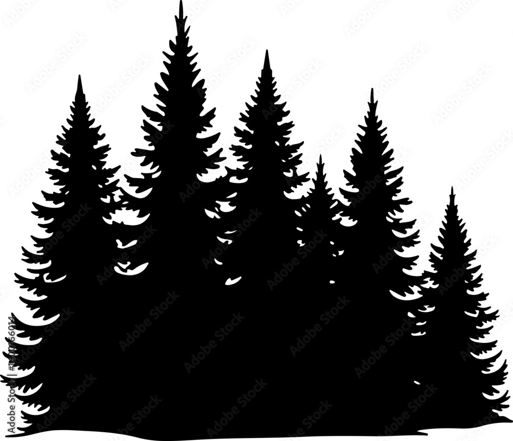 Obraz premium nature design, forest graphic, vector trees, bundle