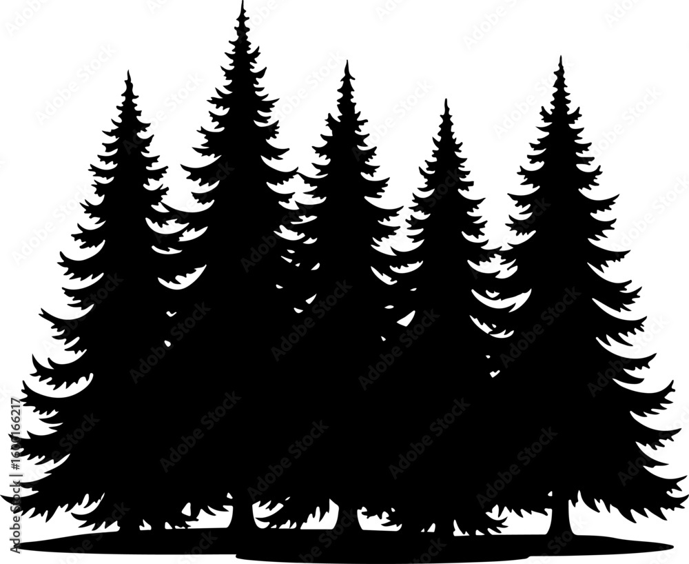 Fototapeta premium nature design, forest graphic, vector trees, bundle